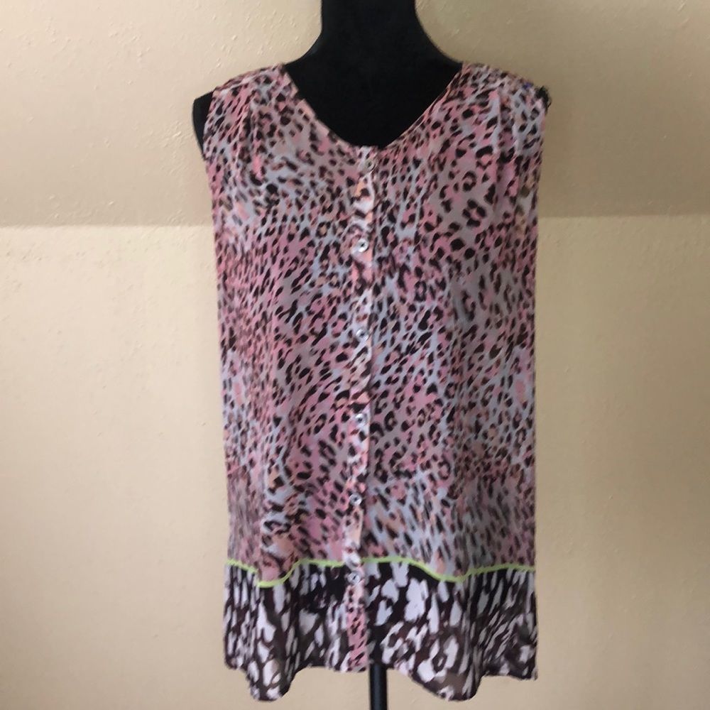 CAbi Semi-Sheer Sleeveless Top